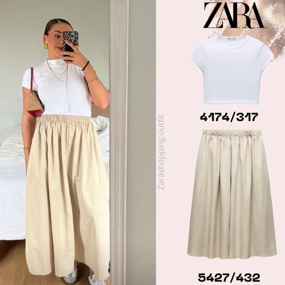 Zara Voluminous Midi Skirt - Picture 2 of 10